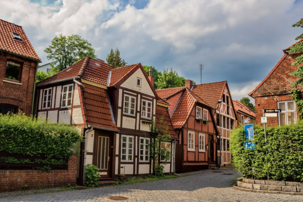 Ansicht von Fachwerkhäusern im Herzogtum Lauenburg